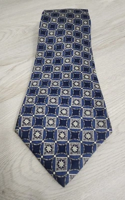 Countess Mara Maus & Hoffman Tie 100% Silk Hand Made In USA Blue Black Gray - Image 1 of 3