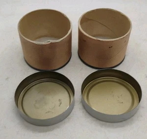 Gilbert Erector Parts Can White Lid Litho Label Steel Bottom Lot of 2 Nice - Picture 1 of 3