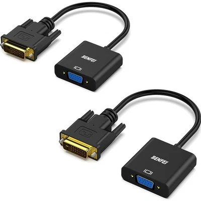 DVI-D zu VGA Adapter Set 2 Stück Hochleistungs Full HD 1080p 60Hz Video Conve... - Bild 1 von 2