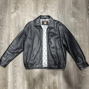 Vintage Hard Rock Cafe New York Large Leather Biker Jacket Excellent Condition - Picture 1 of 12