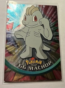 Pokemon Topps Machop #66 TV Animación Negro Logo Holo Lámina TARJETA INFERIOR MAL IMPRESA - Imagen 1 de 6
