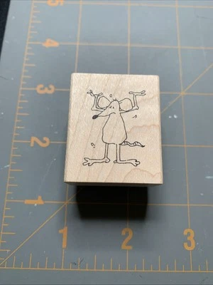 Judith - Ratón de sello de goma de madera sosteniendo brazos de elevación D-64 Foto 1 de 4