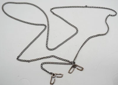 WWII Sterling Army, Navy, USMC Dog Tag Chain With J-Hooks WEIGHS 8.3 GRAMS - Image 1 of 2