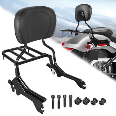 Bagageiro traseiro Sissy Bar encosto para Harley Softail Fat Boy Breakout 2018-Up - Imagem 1 de 4