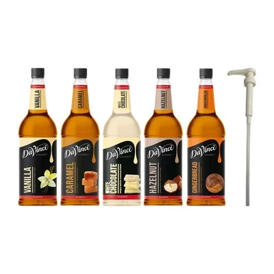 Da Vinci Sirup 1L + 1 Pumpe im Set, Flavour, Kaffeesirup, Tee,Bar Aroma, PET, UK - Bild 1 von 4