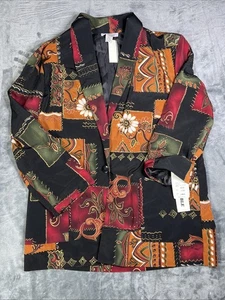 Vtg Kensington Square Jacket Women Sz Large Multicolored Blazer 90s Button NWT - Picture 1 of 7