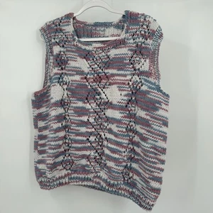 Damen Artisan Strick Pullover Weste XL Cottagecore Struktur Minimalistisch Kuschelig Grob - Bild 1 von 5