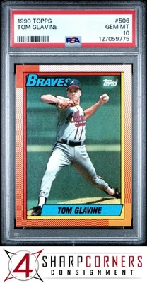 Tom Glavine Braves Hof 1990 Topps #506 PSA 10 Foto 1 de 3