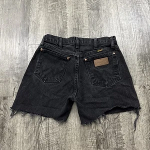 Vintage Wrangler Cut Off Shorts Black Denim 28” Waist - Picture 1 of 9