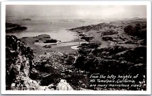 Mt. Tamalpais Kalifornien aus hohen Höhen wunderbare Ansichten RPPC Foto Postkarte - Bild 1 von 2