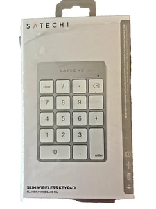 SATECHI Slim WIRELESS BLUETOOTH KEYPAD Silver 18 KEY Aluminum RECHARGABLE NEW - Picture 1 of 4