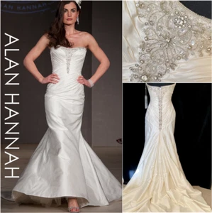 28 ⚪️ Charity by Alan Hannah | Size 10/12 | Ivory Beaded Wedding Dress - Picture 1 of 11