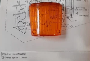 Rover P6 Reversing lamp lens Amber (France) NOS 90/601545 - Picture 1 of 4