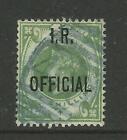 GB QV 1840-04 Sg 015, 1/- Green I.R. Official overprint, Fine used. {RB250-33}