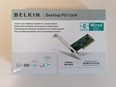 BELKIN PCI Card, Ethernet 10/100 Mbps, gebraucht in OVP incl. Installations-CD - Bild 1 von 4