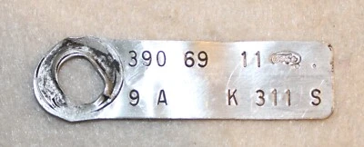 Ford Fairlane Torino Ranchero Galaxie Montego 1969 original 390 motor 2V I.D. TAG Foto 1 de 2