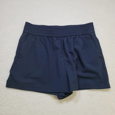 Shorts feminino Banana Republic cintura alta cintura elástica azul marinho - Imagem 1 de 4