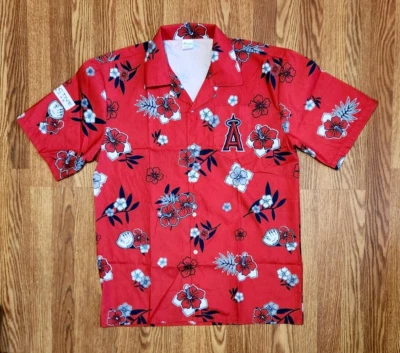 Los Angeles Angels MLB Button-Front Hawaiian Shirt by Sixth Man NWOT - Image 1 of 4