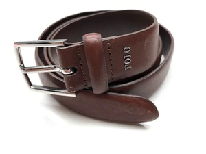Polo Ralph Lauren Dress Belt Brown Mens Sz 34/85 Distressed Leather 1 1/8" - Picture 1 of 15