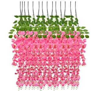  Artificial Wisteria Flower Wedding Party Decorations Wall Simulated - Picture 1 of 9
