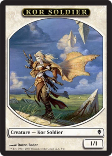 Kor Soldier Token ~ Lightly Played Zendikar MTG Magic UltimateMTG White Card - Image 1 of 1