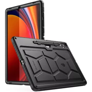 Funda negra de silicona poética para Samsung Galaxy Tab S9 Plus con soporte para lápiz - Imagen 1 de 6