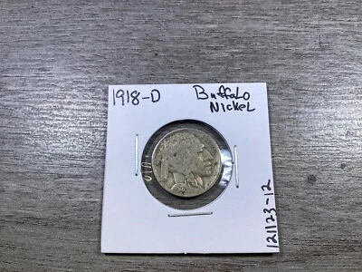 1918 D Buffalo Nickel 5 Cent from Denver Mint 121123 12ai - Image 1 of 4
