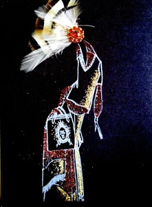 Papyrus Zang Toi 3D Elegant Glitter Jeweled Feather Blank Greeting Card - Picture 1 of 5
