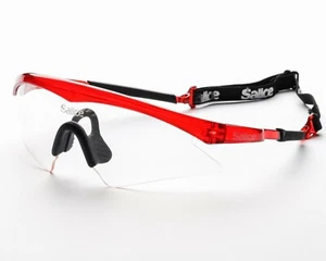 SALICE SHIELD Vintage Sunglasses Model 909 Color Trans Red \ Clear Lenses - Picture 1 of 2