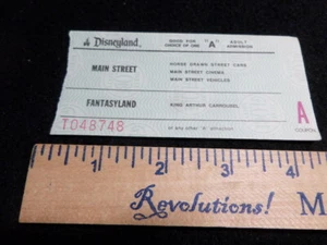 Disneyland Ticket from coupon book - "A" ticket for Adult T048748 Small Ticket - Picture 1 of 2
