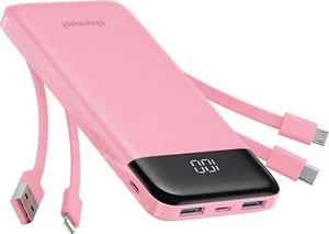 Banco de Alimentación Charmast con Cables Incorporados, 10000mAh USB C, 6 Salidas 3 Entradas Rosa - Imagen 1 de 9