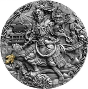 Moneda de plata Niue 2020 5 USD Duowentian Four Heavenly Kings de 2 OZ - Imagen 1 de 3