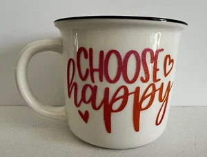 Coffee Theme~  Choose Happy Sunset Coffee Custom Pastel White/Cream Mug Cup - Imagen 1 de 3