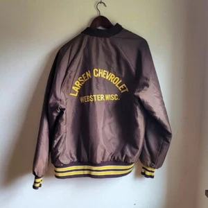 Vintage 70er Jahre Chevy Chevrolet Bomber Nylon Jacke / L / Racing Werbung - Bild 1 von 10