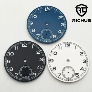 37mm sterile Black/blue/white watch Dial luminous Fit ETA 6498 st3621 movement - Picture 1 of 9