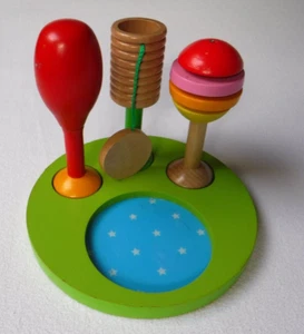 Kinder Baby - Holz Klang Spiel - Spielzeug - 4 Teile Rassel Kling Klang - Bild 1 von 5