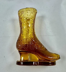 Antiguo soporte para ramo ámbar Findlay Glass Co soporte alto para botas de zapatos soporte para fósforos - Imagen 1 de 9