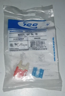 ICC IC1078F50R CAT 5e HD Module Orange 1C078F5OR - Image 1 of 2