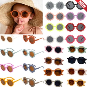 Kids Girls Baby Children Flower Shaped Cute Round Sunglasses Toddler Shade ⚝ - Picture 1 of 63