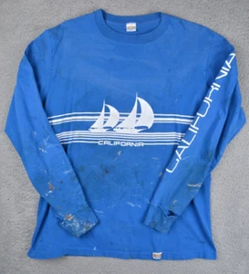Vintage 80s California Sailboat Shirt Mens Large 41" Wrap Around Single Stitch - Picture 1 of 16
