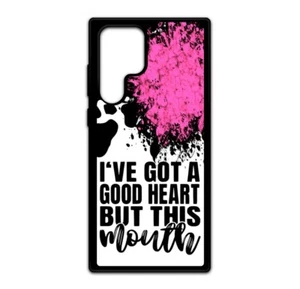 I Got a Good Heart Cow Print and Pink Phone Case Durable Shockproof Protective - Picture 1 of 9
