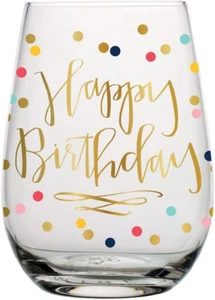 slant collections Wine Glass Gifts Stemless Glass, Happy Birthday - Picture 1 of 1