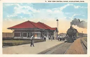 Cartolina Middletown OH New York Stazione Ferroviaria Centrale Deposito Treni - Foto 1 di 1