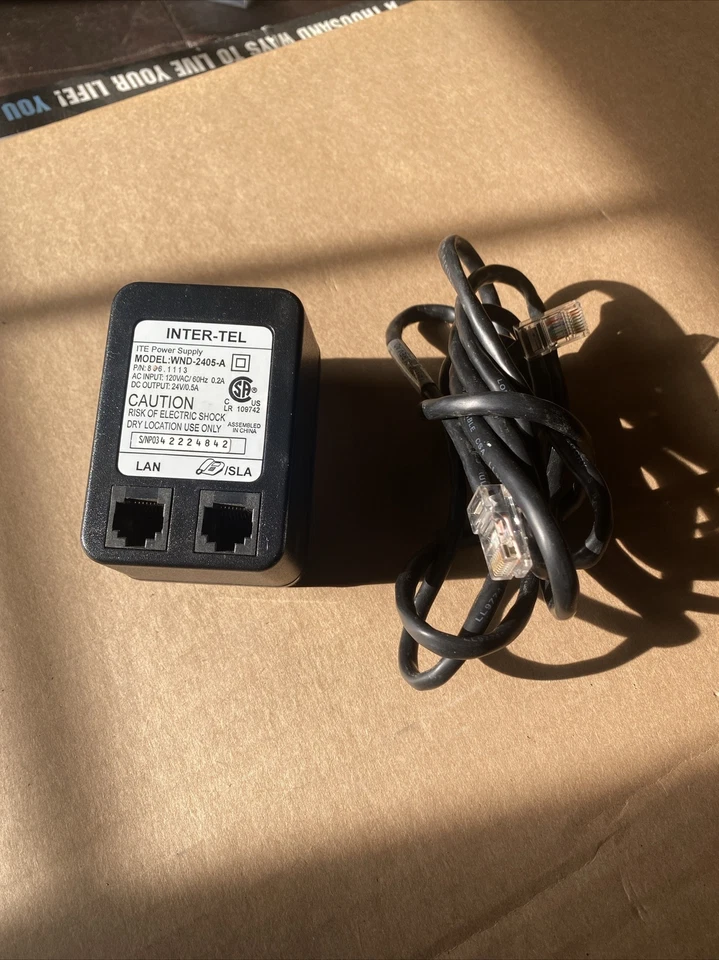 Inter-Tel WND-2405 Power Adapter 24v WND-2405-A 806.1113 4400 Series - Image 1 of 3