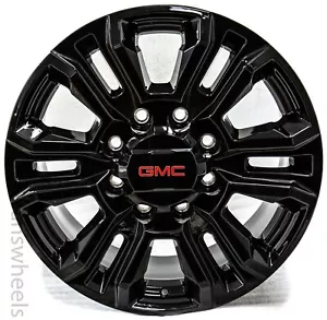 4 GMC Sierra Denali HD 2500 3500 8 Lug 8x180 20” Gloss Black Wheels Rims 5957 - Picture 1 of 2