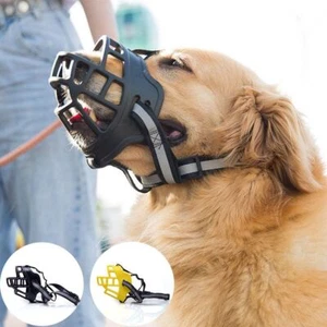 Pet Dog Muzzle Soft Silicone for S/M/L/XL Dogs Anti Biting Chewing Basket Mask - Picture 1 of 14