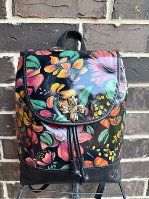 NWT $249 Patricia Nash Tropical Escape Seluci Large Backpack black green red  - Image 1 of 4