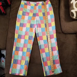 BROOKS BROTHERS PATCHWORK CHINO PANTS Sz 8 MULTICOLOR 30x27 - Picture 1 of 15