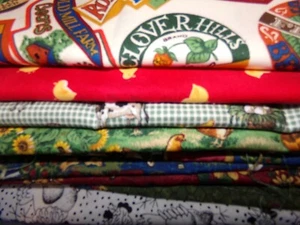 FARM Chickens ROOSTER Barn SUNFLOWER Cotton quilt FABRIC U-Pick 1/2 yd BTHY - Picture 1 of 25