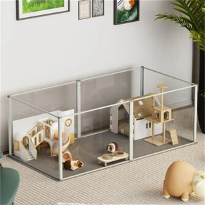 Kunststoff Kaninchen Laufstall Kleintiere Welpe Innengehege für Hamster 6Platten - Bild 1 von 12